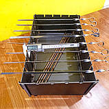 Мангал-чемодан 3мм з чохлом і шампурами. Розкладний мангал на 8 шампурів зі знімними ніжками., фото 3