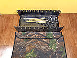 Мангал-валіза 3мм з чохолом та шомпурами. Розкладний двоярусний мангал на 10 шампурів зі зйомними ніжками., фото 9