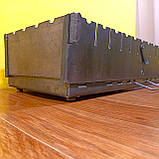 Мангал-валіза 3мм з чохолом та шомпурами 12шт. Розкладний двоярусний мангал на 12 шампурів зі зйомними ніжками., фото 6