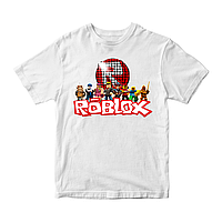 Футболка белая с принтом онлайн игры Roblox Игровой мир Роблокса Roblox 2 Кавун 3-4 года ФП01 BS, код: 8379782