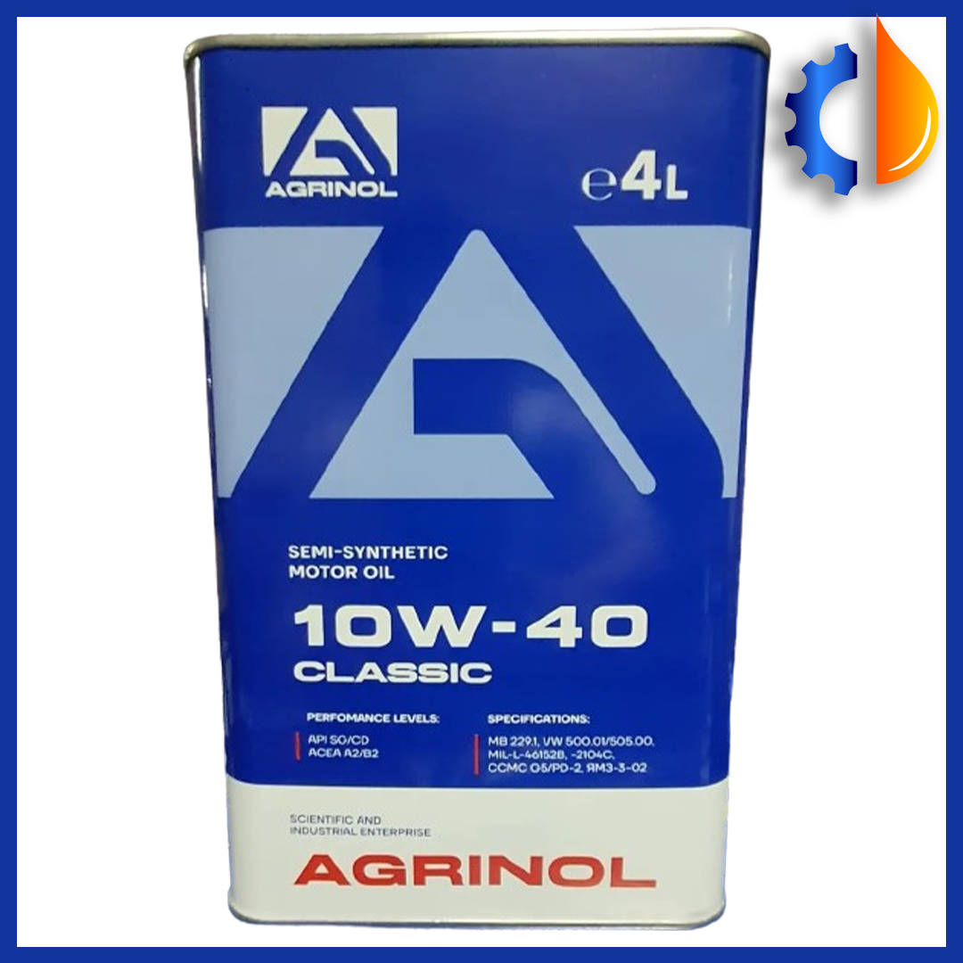 Універсальна моторна олива Agrinol 10W-40 SG/CD 4 л, всесезонна напівсинтетична олива Агрінол 10w40