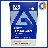 Универсальное моторное масло Agrinol 10W-40 SG/CD 4л, всесезонное полусинтетическое масло Агринол 10w40