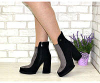 Жіночі чорні черевики, штучна замша, Style, розмір 37