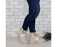 Жіночі бежеві черевики, штучна замша / текстиль, Gofc, розмір 37