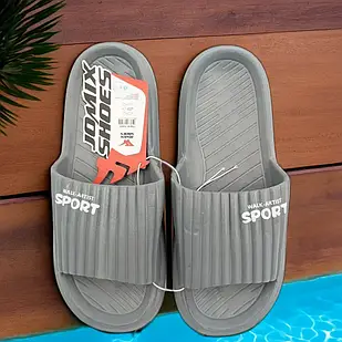 Шльопанці чоловічі літні шльопанці пляжні легкі 100% EVA, Сірий Jomix sport