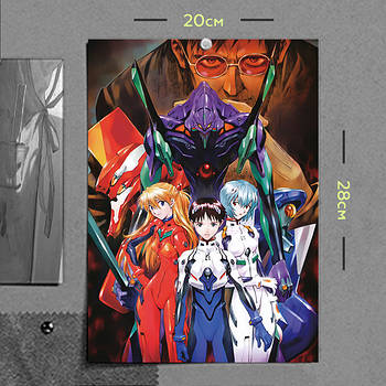 "Рей, Аска і Сіндзі Євангеліон / Evangelion" плакат (постер) розміром А4 (20х28см)