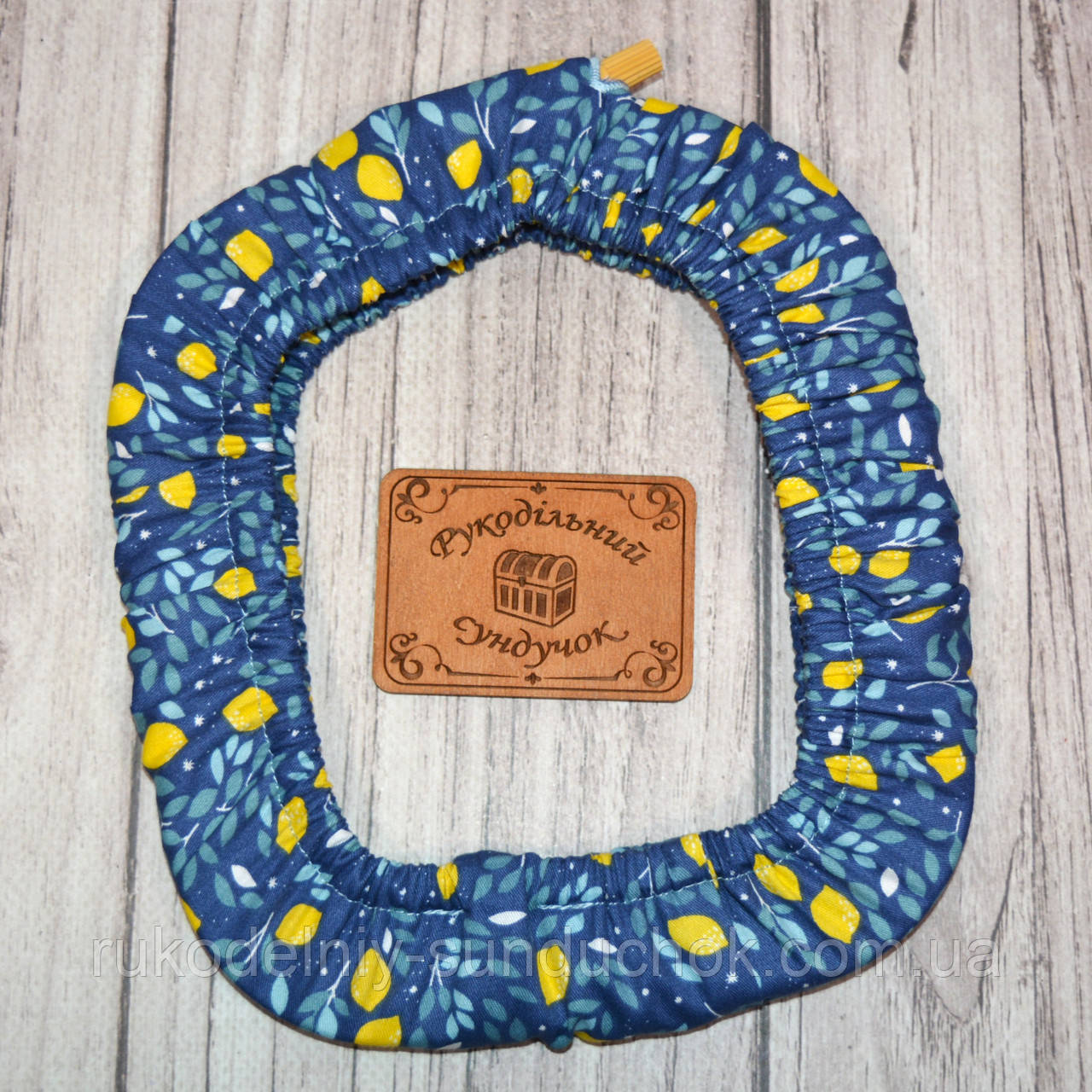 Чохол для квадратних п'ялець Nurge №2 (145*165 мм) Лимони на синьому, фото 1