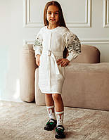 Витончена вишита сукня для дівчинки на молочному льоні.