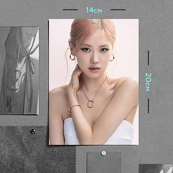 "Розе / Пак Чейон (Блек Пінк / Blackpink)" плакат (постер) розміром А5 (14х20см)