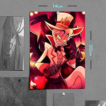 "Люцифер Морнінгстар (Готель Газбін / Hazbin hotel)" плакат (постер) розміром А5 (14х20см)