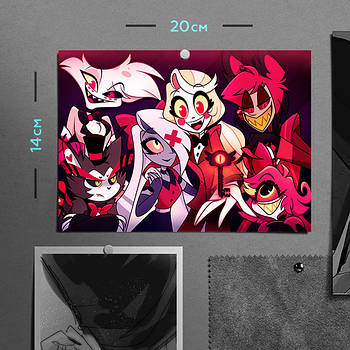 "Готель Газбін / Hazbin hotel" плакат (постер) розміром А5 (20х14см)