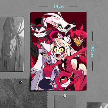 "Готель Газбін / Hazbin hotel" плакат (постер) розміром А5 (14х20см)