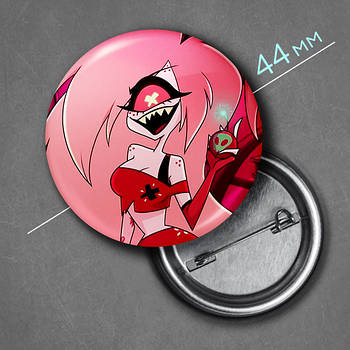 "Черрі Бомб (Готель Газбін / Hazbin hotel)" значок круглий на булавці Ø44 мм