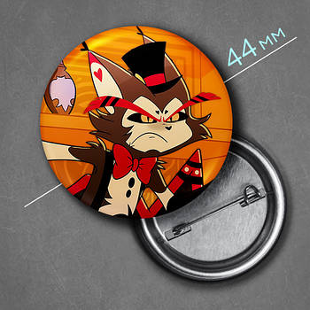 "Гаск (Готель Газбін / Hazbin hotel)" значок круглий на булавці Ø44 мм