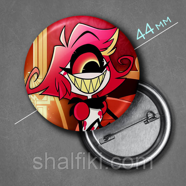 "Ніфті (Готель Газбін / Hazbin hotel)" значок круглий на булавці Ø44 мм, фото 1