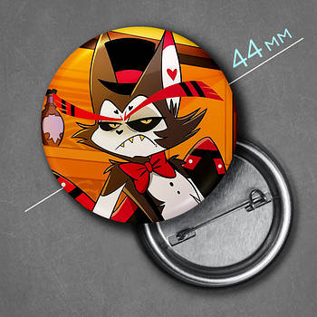 "Гаск (Готель Газбін / Hazbin hotel)" значок круглий на булавці Ø44 мм