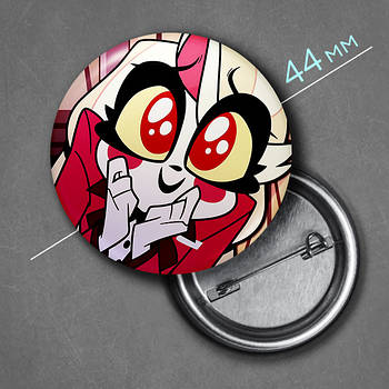 "Чарлі Морнінгстар (Готель Газбін / Hazbin hotel)" значок круглий на булавці Ø44 мм