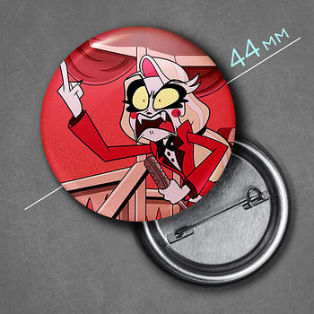 "Чарлі Морнінгстар (Готель Газбін / Hazbin hotel)" значок круглий на булавці Ø44 мм