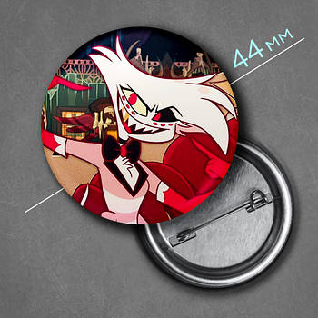 "Енджел Даст (Готель Газбін / Hazbin hotel)" значок круглий на булавці Ø44 мм