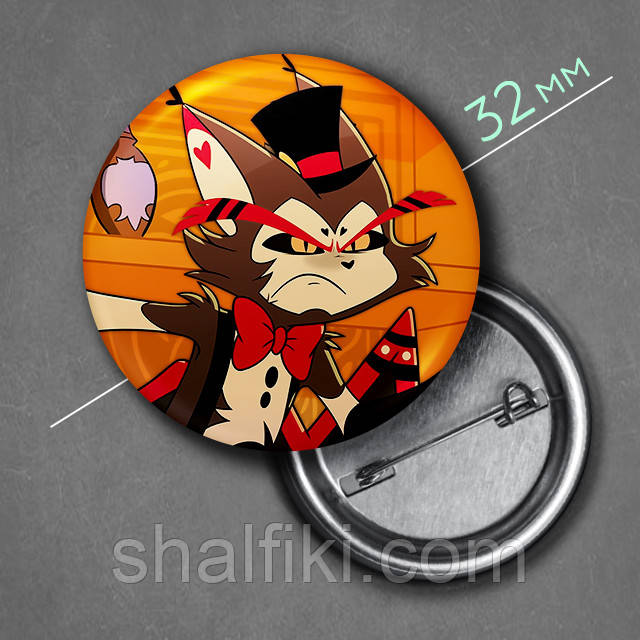 "Гаск (Готель Газбін / Hazbin hotel)" значок круглий на булавці Ø32 мм, фото 1