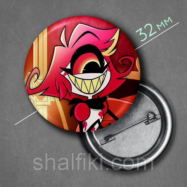 "Ніфті (Готель Газбін / Hazbin hotel)" значок круглий на булавці Ø32 мм, фото 1