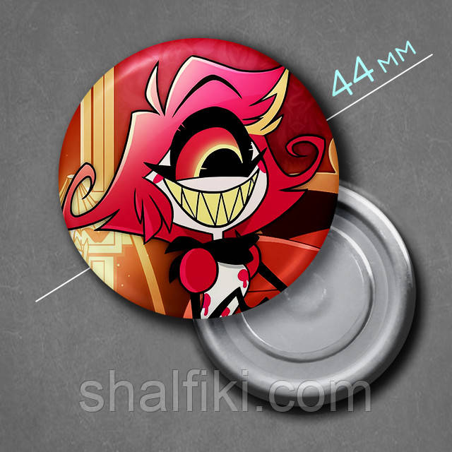"Ніфті (Готель Газбін / Hazbin hotel)" магніт круглий Ø44 мм, фото 1