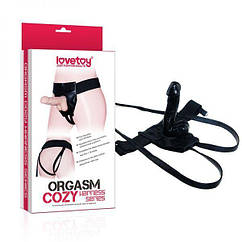 Трусики для страпону Lovetoy чорні Orgasm Cozy Harness BS, код: 7723743