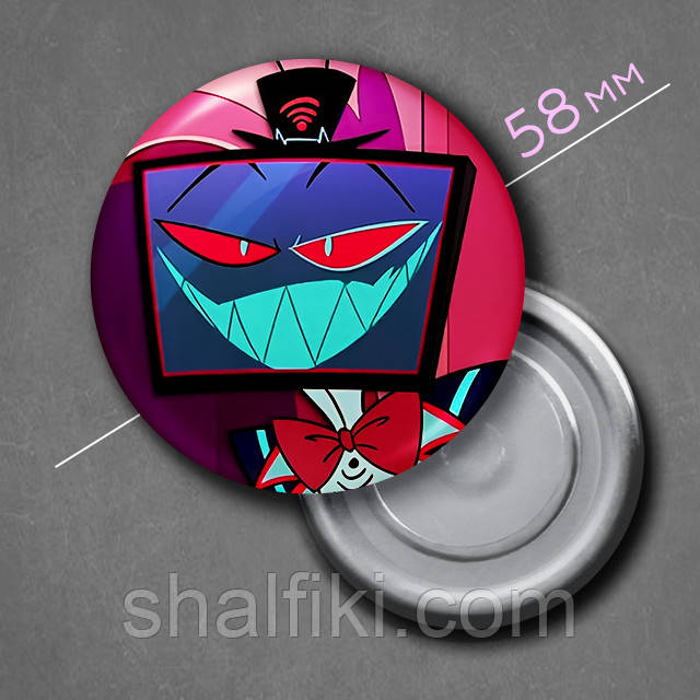 "Вокс (Готель Газбін / Hazbin hotel)" магніт круглий Ø58 мм, фото 1