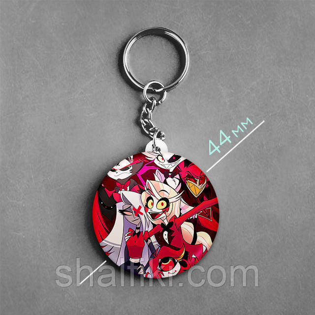 "Готель Газбін / Hazbin hotel" брелок круглий Ø44 мм, фото 1