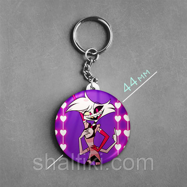 "Енджел Даст (Готель Газбін / Hazbin hotel)" брелок круглий Ø44 мм, фото 1