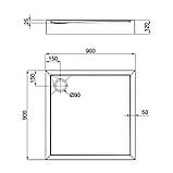 Душовий піддон Qtap Tern 309912C 90x90x12 см + сифон, фото 2