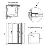 Набір Qtap душова кабіна Taurus BLA1099SC6 Clear 2020x900x900 мм + піддон Tern 309912C 90x90x12 см із сифоном, фото 2