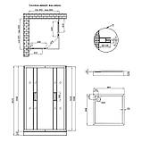 Набір Qtap душова кабіна Taurus CRM1099SC6 Clear 2020x900x900 мм + піддон Tern 309912C 90x90x12 см із сифоном, фото 2