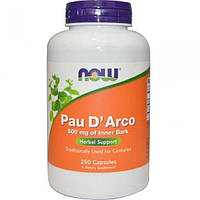 Антипаразитарный препарат NOW Foods Pau D'Arco 500 mg 250 Caps TS, код: 7518521