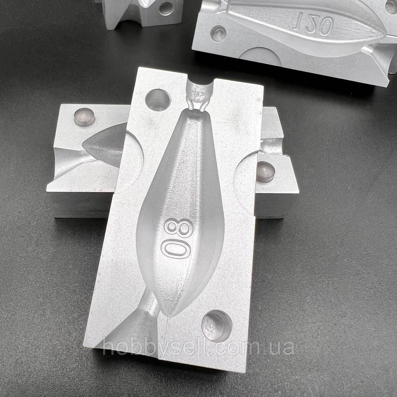 Якісна форма для коропових грузил Горизонт 130г, метал Д16Т, Форма для лиття рибальських грузил, фото 1