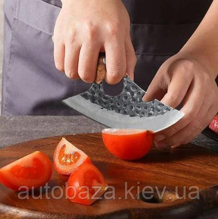 Многоцелевой кухонный нож для мяса фруктов барбекю кемпинга и кулинарии, Нож в комплекте с кожаным чехлом - фото 2 - id-p2148102473