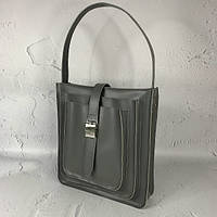 Сумка жіноча "Грейс" натуральна шкіра, сіра матова