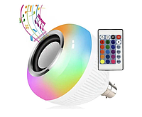 Блютуз цветная лампочка Led Music Bulb Bluetooth RGB с пультом управления