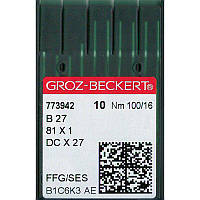 Иглы B27 FFG/SES, №100, GB, (81x1, DCx27, DCx1, MY1023, SY6120), 1 уп.=10 шт.,Groz-Beckert, B27 FFG/SES N100,