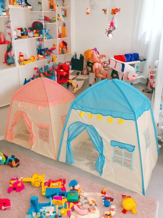 Детская игровая палатка для игр в форме домика большая, Игровой домик для детей размер 130*100*130см - фото 1 - id-p2148123133