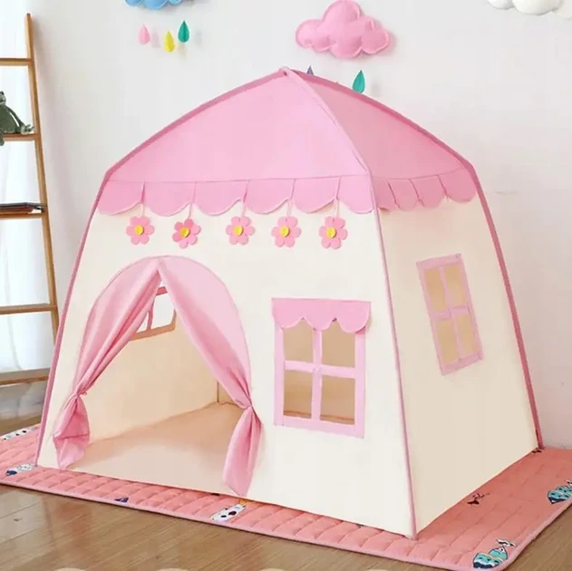 Детская игровая палатка для игр в форме домика большая, Игровой домик для детей размер 130*100*130см - фото 6 - id-p2148123133