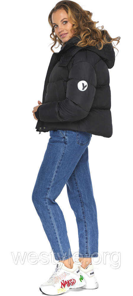 Куртка коротка чорна жіноча модель 27450 (КЛАД ТІЛЬКИ 40(4XS))