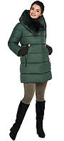 Женская нефритовая куртка практичная модель 31027 (ОСТАЛСЯ ТОЛЬКО 46(S))