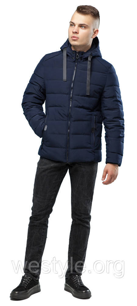 Осінньо-весняна куртка чоловіча темно-синя модель 6008 (КЛАД ТІЛЬКИ 48(M))