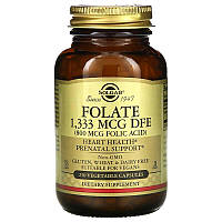 Фолиевая кислота Solgar Folate 1333 mcg DFE (Folic Acid 800 mcg) 250 Veg Caps HR, код: 7521200