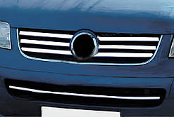 Накладки на решітку (6 шт, нерж) Carmos - Турецька сталь для Volkswagen T5 Caravelle 2004-2010 рр