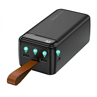 Портативный аккумулятор павербанк BIYA 50000mAh 66W c LED фонариком Black (XS50)