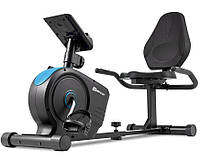 Велотренажер горизонтальный для дома до 120 кг Hop-Sport HS-2050L Beat магнитный черно-синий