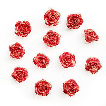 Троянди червоні (2 см, 12 шт) 16-1299