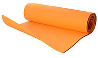Двухслойный коврик для занятий фитнесом и йогой MS 2014 OR Йогамат 183x61 см толщиной 8 мм Оранжевый